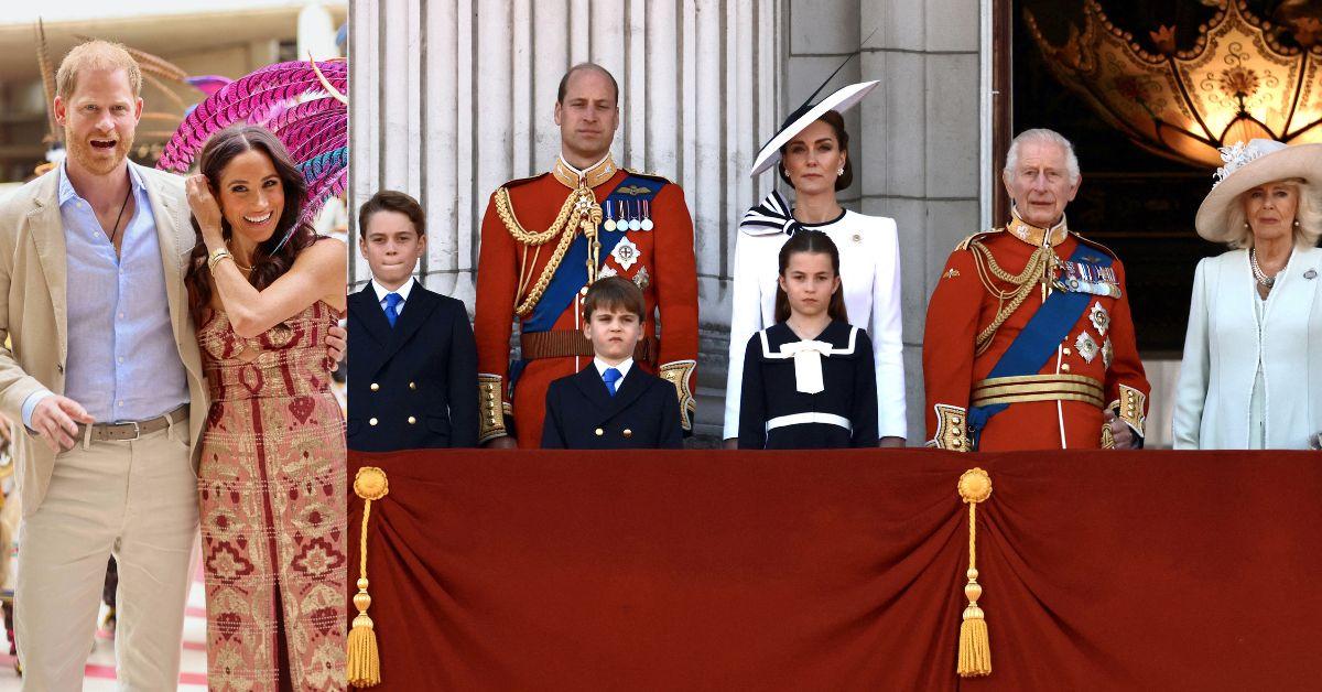 Split photo of Prince Harry and Meghan Markle, Royal Family