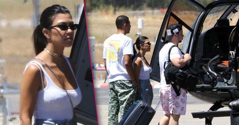 Kourtney Kardashian Boobs Boyfriend Younes Bendjima Helicopter