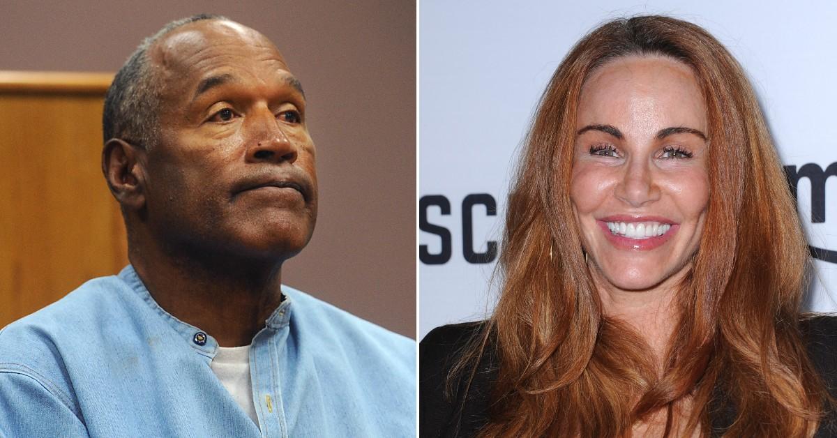 Split photo of O.J. Simpson, Tawny Kitaen