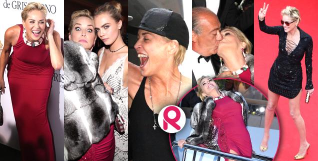 //sharon stones wacky behavior at cannes wide