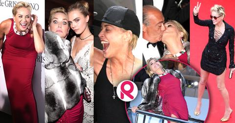 //sharon stones wacky behavior at cannes wide