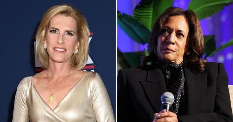 split image of Laura Ingraham and Kamala Harris