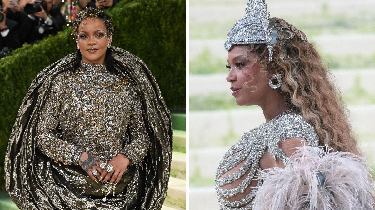 Split photos of Beyonce and Rihanna