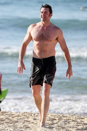 Hunky Hugh! Jackman Shows Off Rock Hard Abs