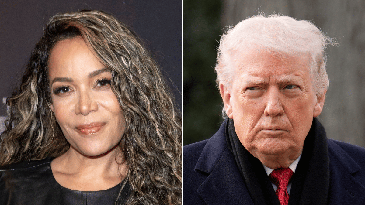 Split photo of Sunny Hostin, Donald Trump