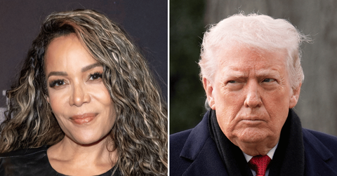 Split photo of Sunny Hostin, Donald Trump