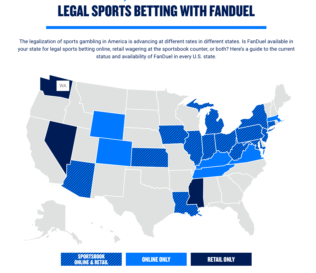 FanDuel NFL Thanksgiving and Black Friday Promotion Eligibility Map. 