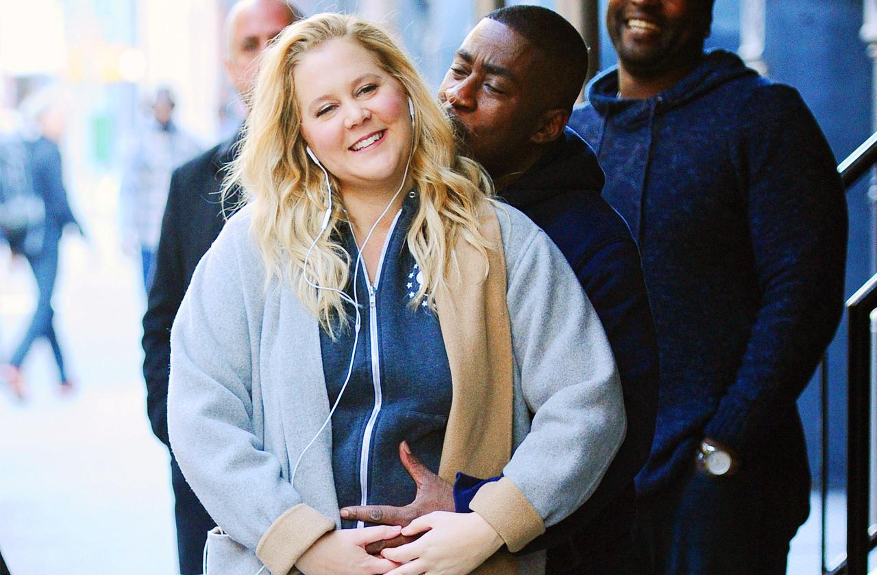 Amy Schumer Displays Pregnancy Glow On Set Of New Commercial