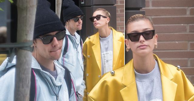 Justin bieber and Hailey looking miserable