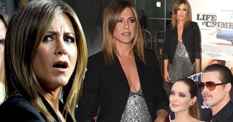 //jennifer aniston at premiere did she know brad angelina married pp