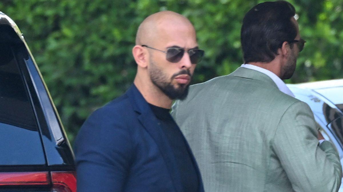 image of Andrew Tate reportedly connected with Barron through Waller during a suit fitting.