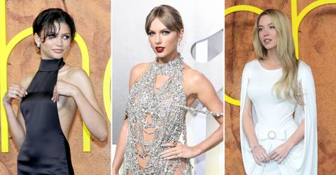 Split photo of Zendaya, Taylor Swift and Sydney Sweeney
